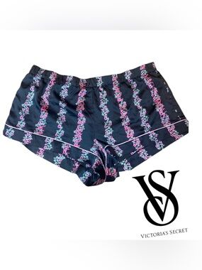 Victoria's Secret Signature Satin Sleep Shorts in a pretty blossom floral print